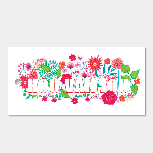 Kado- of bloemkaartjes Hou van jou in set van 3 kaartjes