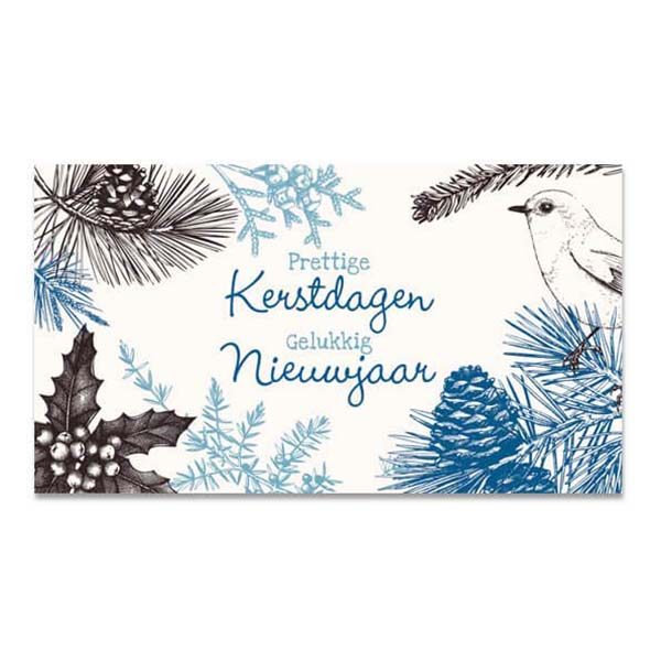 Geld kado envelopje kerst, tekening kerstsfeer