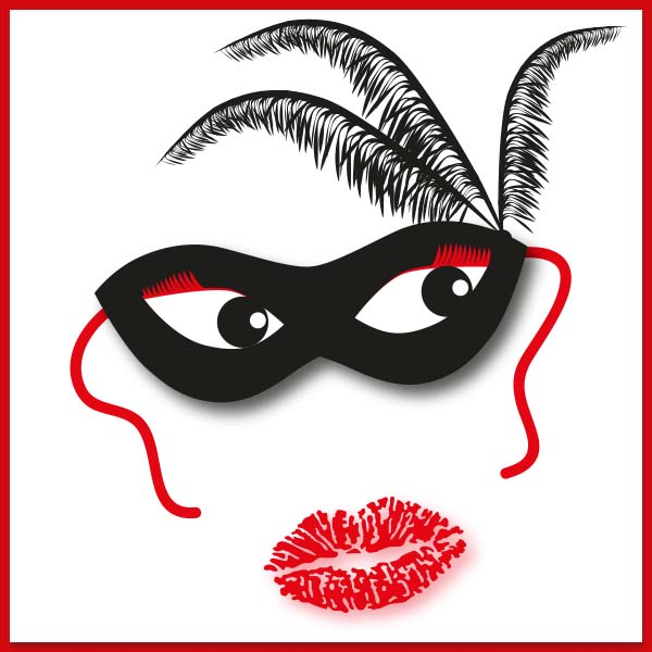 Carnavalskaart feestelijk masker
