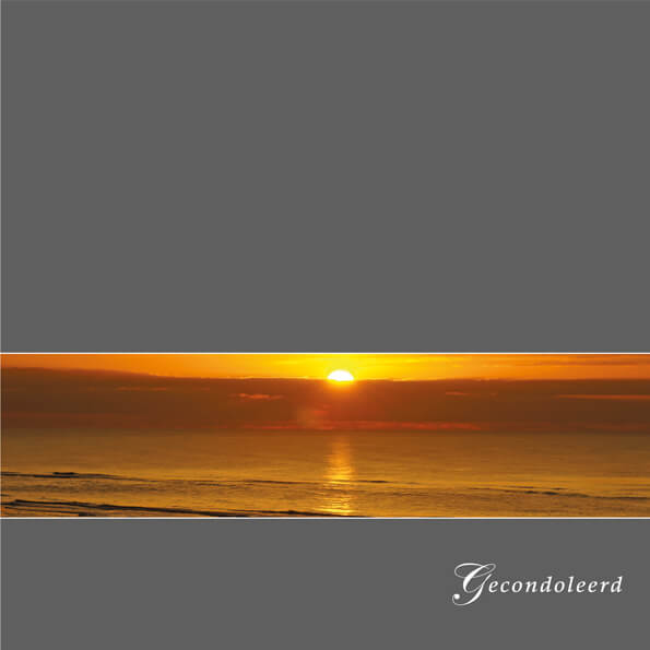 Condoleance kaart ondergaande zon bij zee