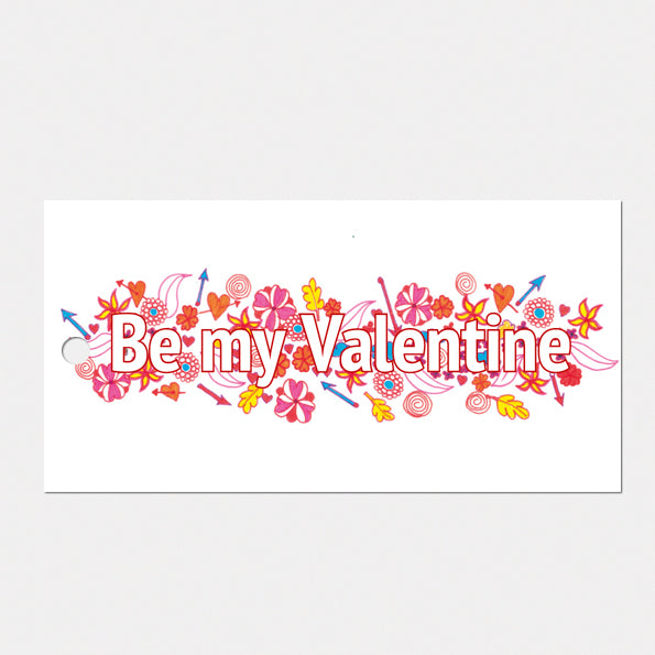 kado- of bloemkaartje 'Be my Valentine', set van 3