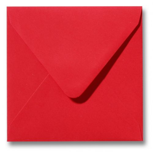 Envelop rood 14 x14 cm, vierkant