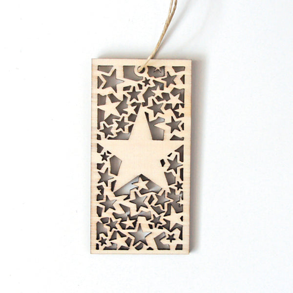 Set van 2 - Hout ornament | Ster