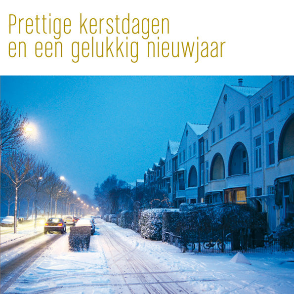 Kerstkaart van Bloemendaal in de winter, Kleverlaan.