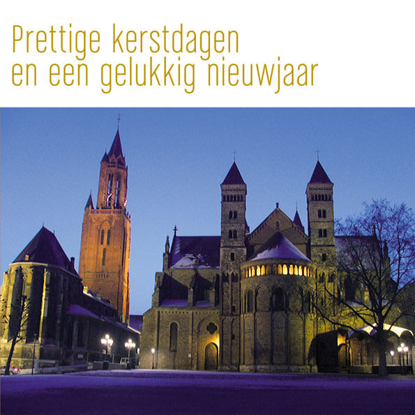 Maastrichtse kerstkaart Vrijthof in de winter, per stuk