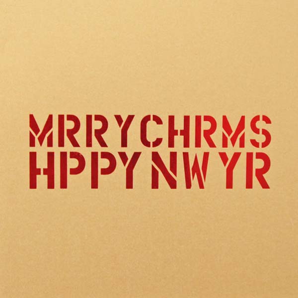 kerstkaart rood op goud, merry christmas happy new year.