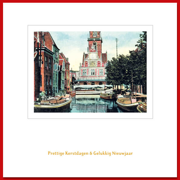 Kerstkaart Alkmaar oude foto Waag