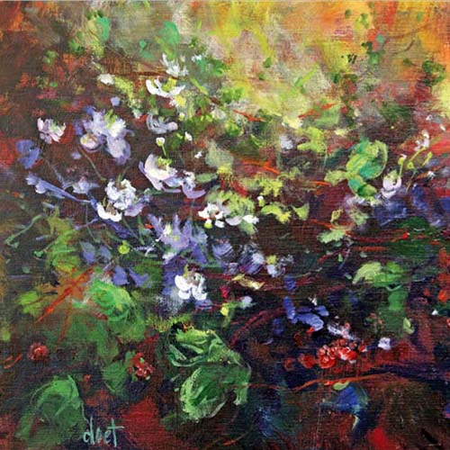 Kunstkaarten bloemen en bramen