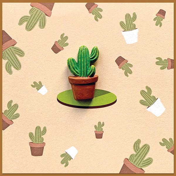 Luxe wenskaart met Cactus, inclusief envelop