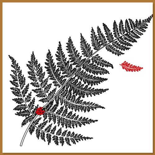 bloemenkaart met varenblad