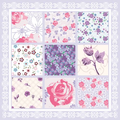 bloemenkaart motiefjes in lila