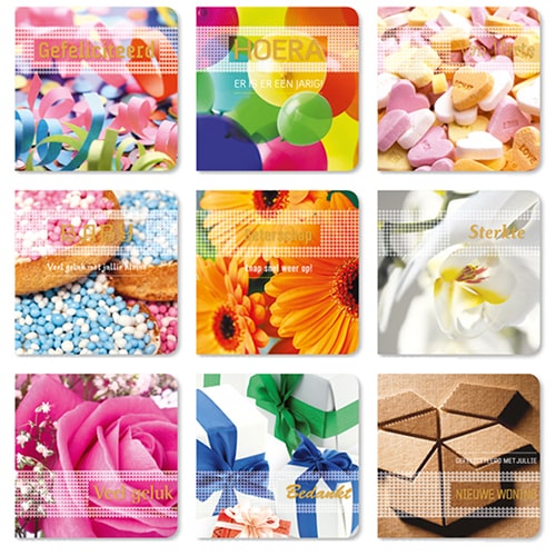 36 wenskaarten met diverse thema's