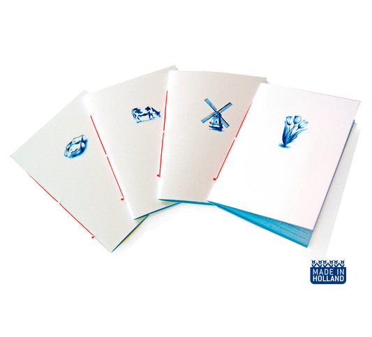 Set van 4 schriften 'Delfts blauw' Hollands Glorie A6