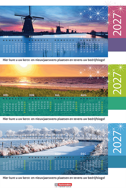 Bureaukalender 2027 landschap Nederland jaaroverzicht