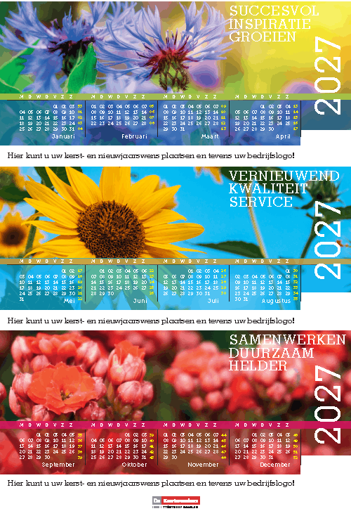 Bureaukalender 2027 totaal overzicht jaar
