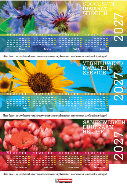 Bureaukalender 2027 totaal overzicht jaar