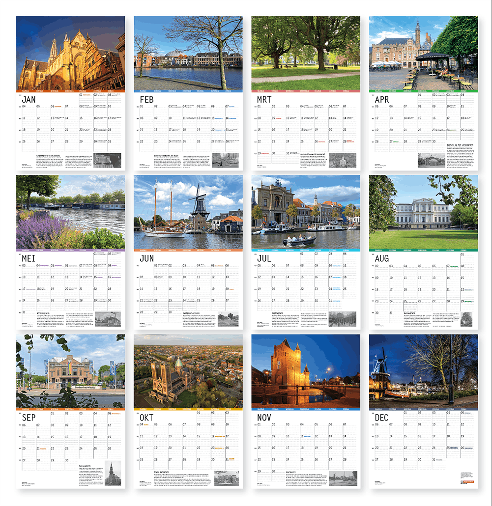 Overzicht van alle maanden in Haarlem Kalender 2027