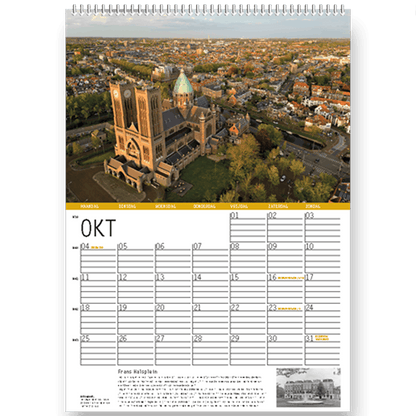 Maand oktober in Haarlem Jaarkalender 2027. Foto van Kathedrale Basiliek Sint Bavo