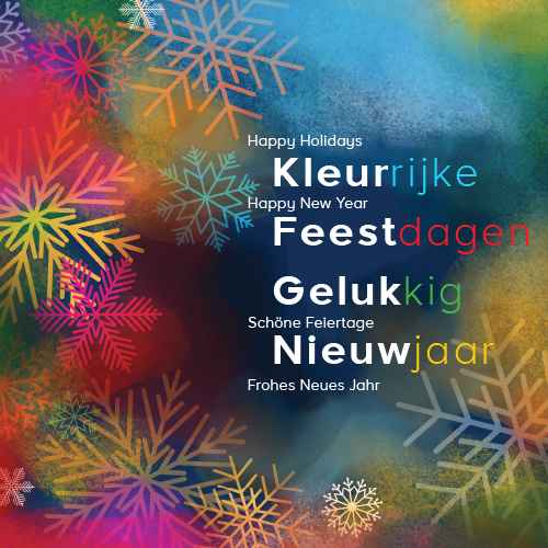 Kerstkaart sfeervol kleurrijk schilderachtig kerstsfeer. Mooie kerstkaart, ook voor schildersbedrijf