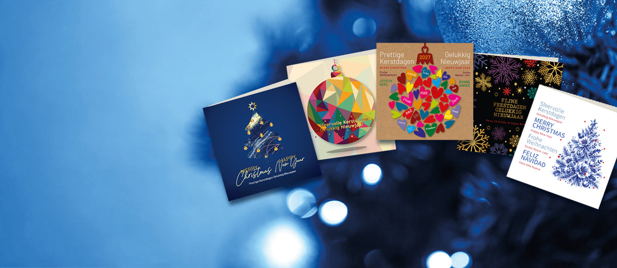 Mooie luxe kerstkaarten  collectie 2027 van De Kaartenmakers