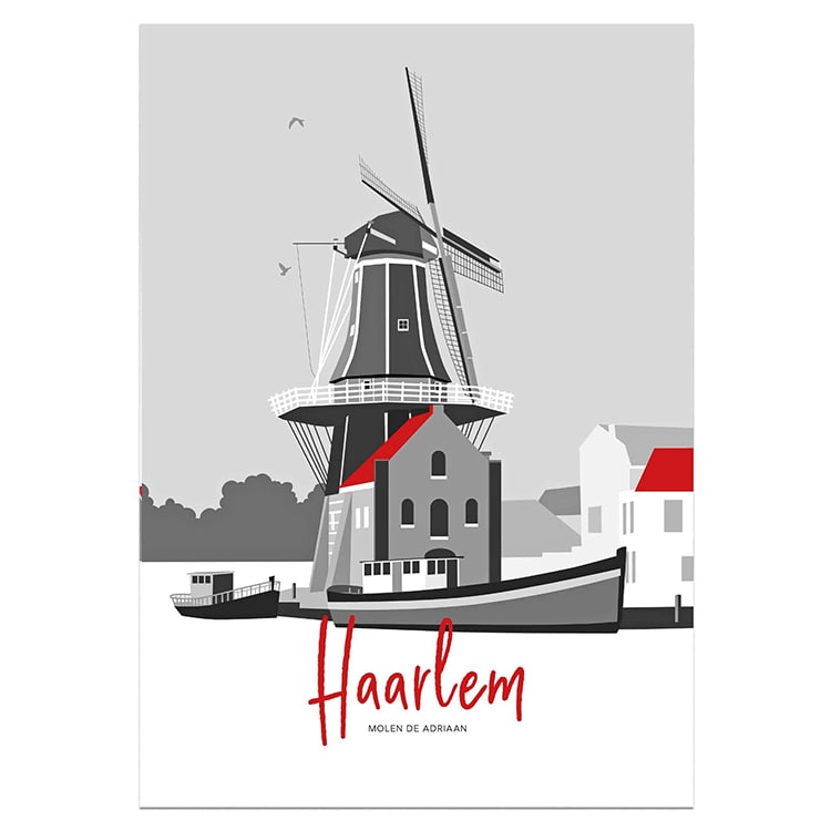 A3 poster Haarlem Molen de Adriaan