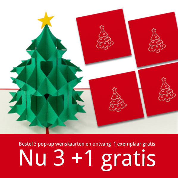  3D POP wenskaarten kerstboom aanbiedingsset