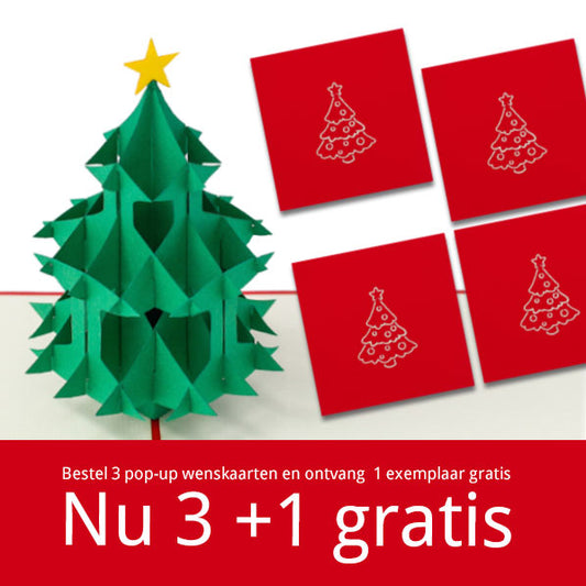  3D POP wenskaarten kerstboom aanbiedingsset