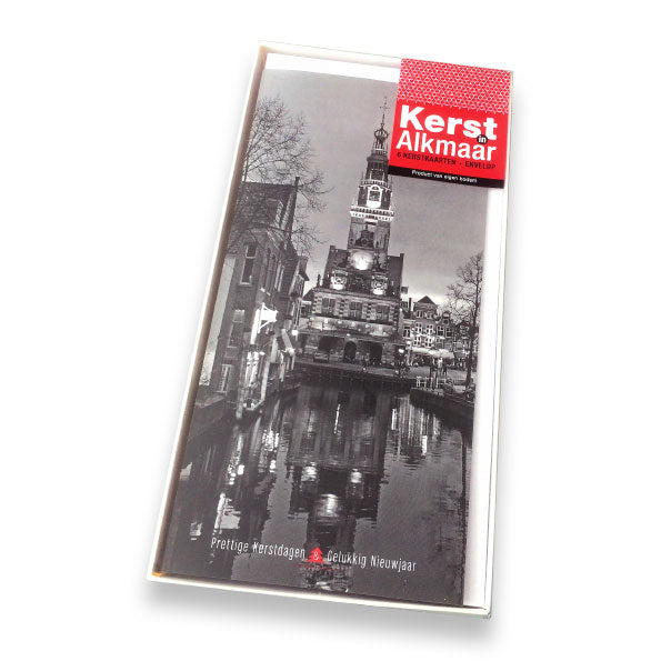 Kerstkaarten set Alkmaar in zwart/wit