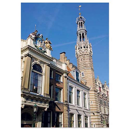 Kaart Alkmaars stadhuis in de zomer
