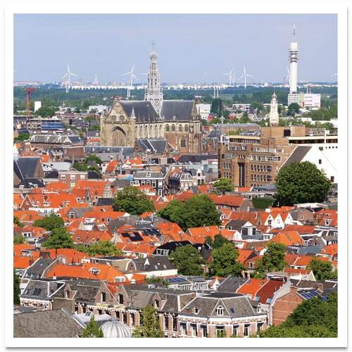 Ansichtkaart Haarlem Grote Markt met Bavokerk