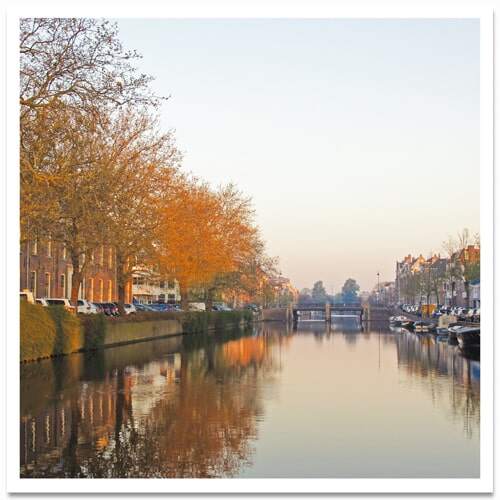 Postkaart Haarlem Nieuwe Gracht herfst