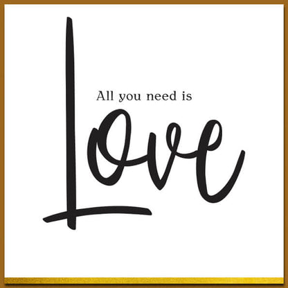 Ansichtkaart in zwart wit met leuke tekst 'Love' en envelop.