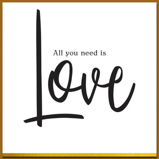 Ansichtkaart in zwart wit met leuke tekst 'Love' en envelop.