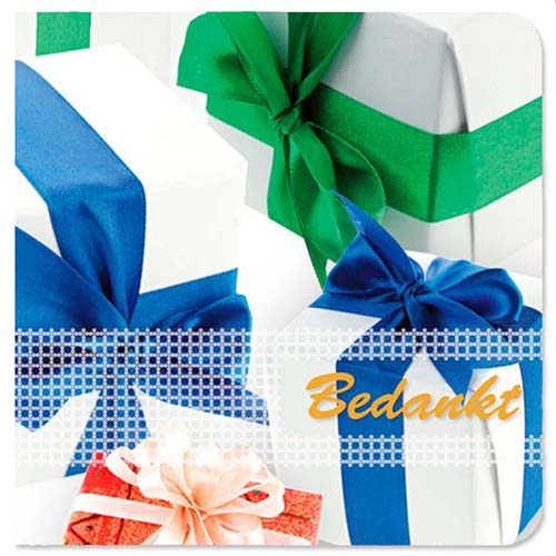 Wenskaart Bedankt met goudfolie