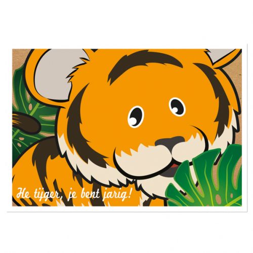 Verjaardagskaart met Tijger voor kind