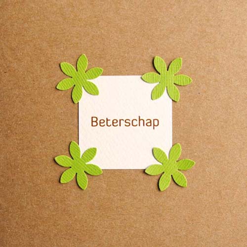 Beterschapskaartje bloemen handgemaakt