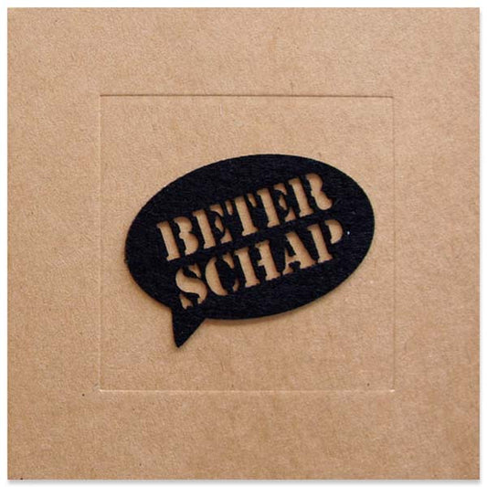 Beterschapskaart met illustratie van vilt op kraftkarton