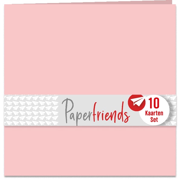 Blanco kaarten roze, 10 ex., 155 x 155 mm