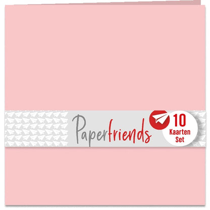 Blanco kaarten roze, 10 ex., 155 x 155 mm
