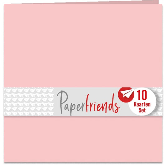 Blanco kaarten roze, 10 ex., 155 x 155 mm