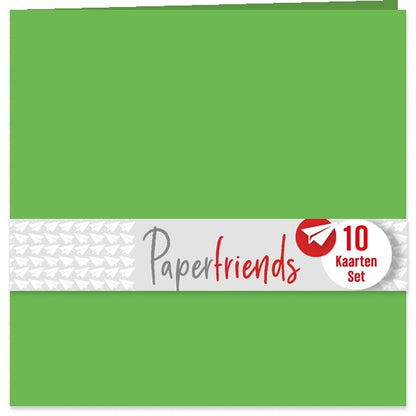 Groene blanco kaarten, dubbel, 10 st, 155 x 155mm