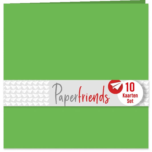 Groene blanco kaarten, dubbel, 10 st, 155 x 155mm