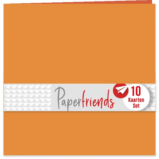 Oranje blanco dubbel kaarten, 10 st. 155 x155mm