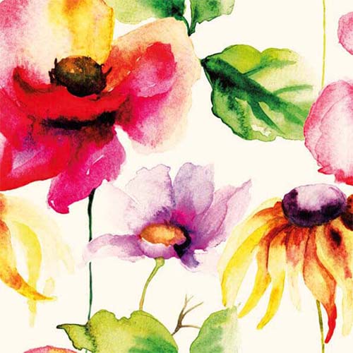 Kunstkaart bloemen kleurrijke aquarel 