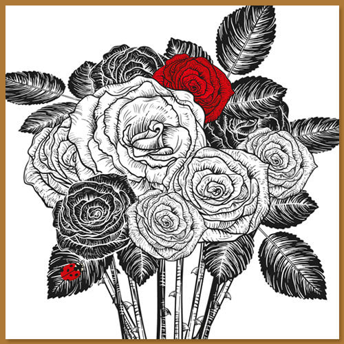 bloemenkaart met lieveheersbeestje