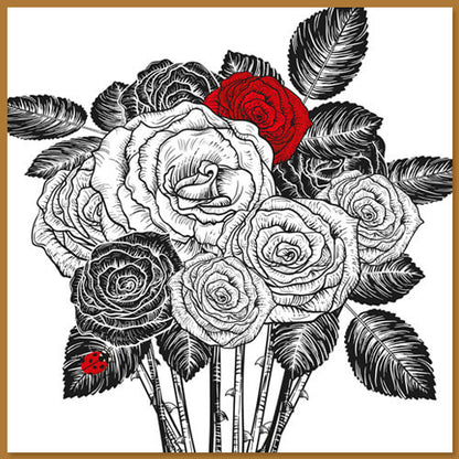 bloemenkaart met lieveheersbeestje