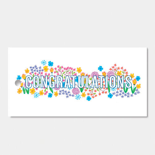 Kado- of bloemkaartje 'Congratulations', set van 3
