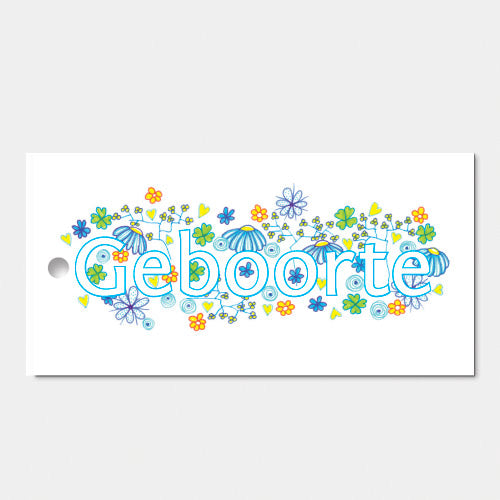 Kado- of bloemkaartje voor bij geboorte jongen, set van 3