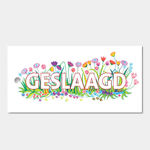 kado- of bloemkaartje voor een geslaagde, set van 3