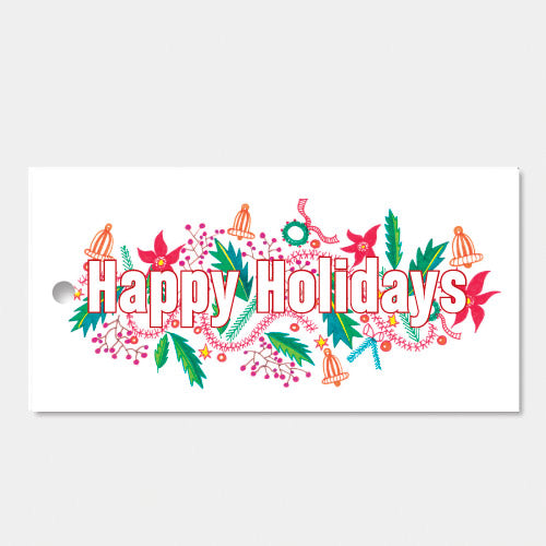 Kado- of bloemkaartje 'Happy holidays', set van 3